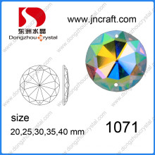 Dz-1071 Flat Back Ab Color Mirror Round Glass Beads with Holes for Garment